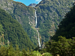 Sutherland Falls. The two upper stages still visible from the main track